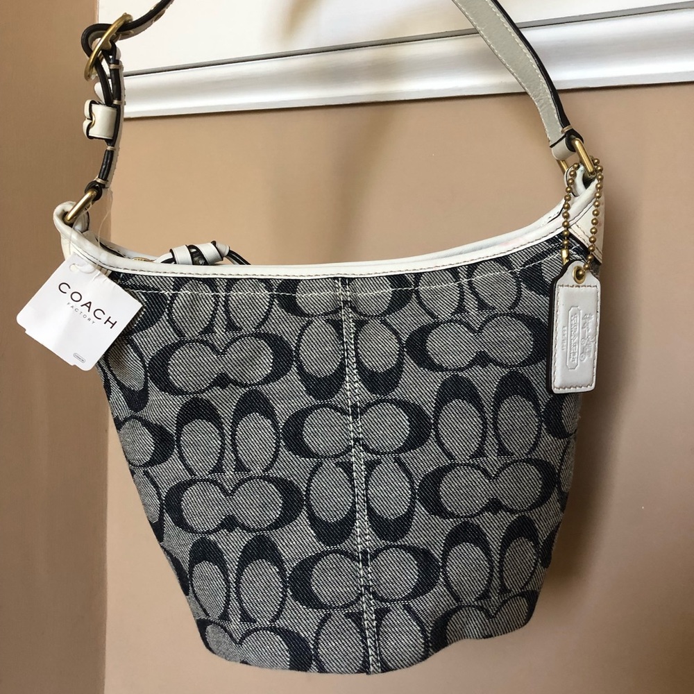Small coach bag denim color